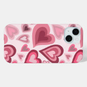Coques Case-Mate iPhone Pink and Red Layered Heart Pattern (Verso (horizontal))