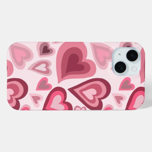 Coques Case-Mate iPhone Pink and Red Layered Heart Pattern (Verso (horizontal))