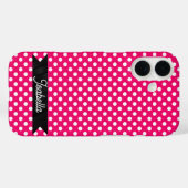 Coques Case-Mate iPhone Pink and White Polka dots (Verso (horizontal))