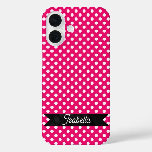 Coques Case-Mate iPhone Pink and White Polka dots (Verso)