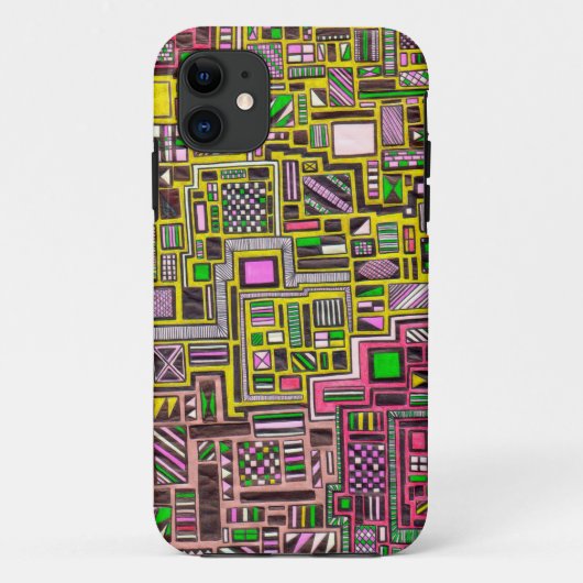 Coques Case-Mate iPhone Pink and Yellow Geometric shapes pop art punk (Dos)