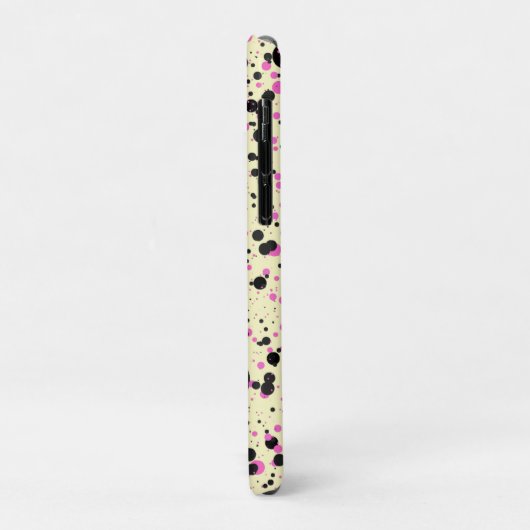 Coques Case-Mate iPhone Pink & Black Polka Dot Glam Pattern (Dos/Gauche)
