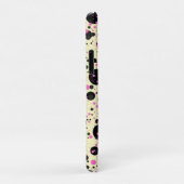 Coques Case-Mate iPhone Pink & Black Polka Dot Glam Pattern (Dos/Droite)