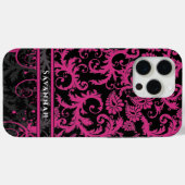 Coques Case-Mate iPhone Pink Blanc Noir Personnalisé Damask iPhone (Verso (horizontal))