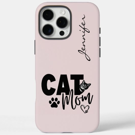 Coques Case-Mate iPhone Pink Blush Chat Maman iPhone (Verso)