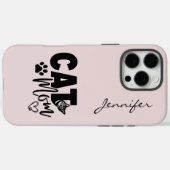 Coques Case-Mate iPhone Pink Blush Chat Maman iPhone (Verso (horizontal))