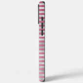 Coques Case-Mate iPhone Pink Blush Silver Stripes Monogramme (Verso / Gauche)