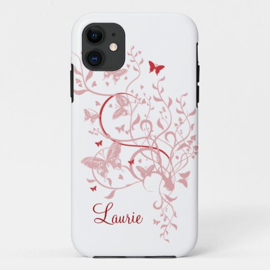 Coques Case-Mate iPhone Pink Butterfly Personalized iPhone 5 Case (Dos)