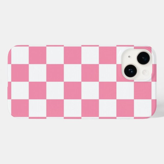 Coques Case-Mate iPhone Pink Checkered Pattern (Verso (horizontal))