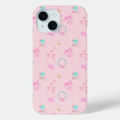 Coques Case-Mate iPhone Pink Christmas Coquette Bow Seamless Pattern (Verso)