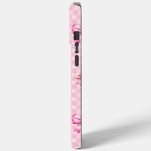 Coques Case-Mate iPhone Pink Coquette Bow Checboard (Verso / Gauche)
