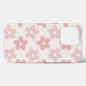 Coques Case-Mate iPhone Pink Cream Daisy Flowers Retro Pattern (Verso (horizontal))