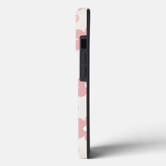 Coques Case-Mate iPhone Pink Cream Daisy Flowers Retro Pattern (Verso / Gauche)