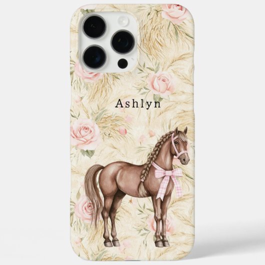 Coques Case-Mate iPhone Pink Cream Floral Horse (Verso)