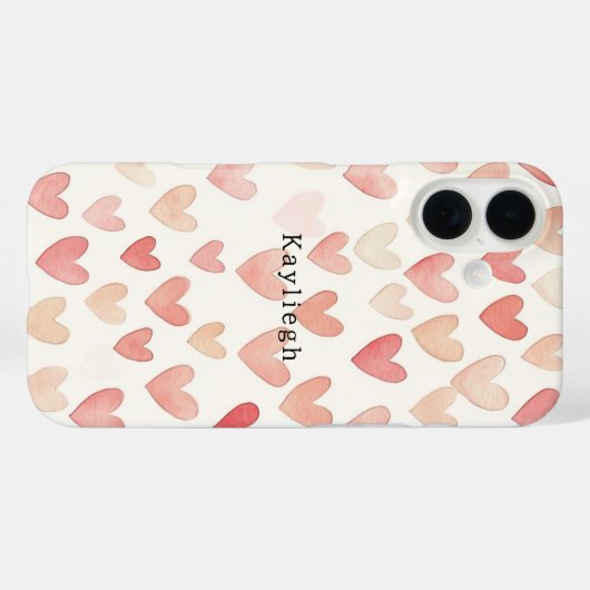 Coques Case-Mate iPhone Pink Cream Hearts (Verso (horizontal))