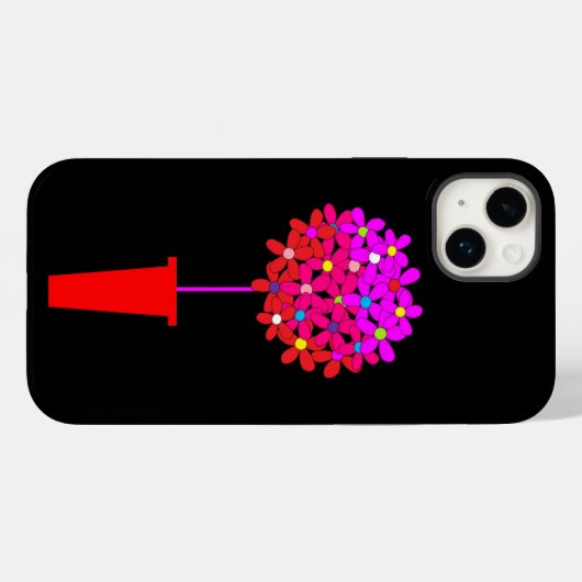 Coques Case-Mate iPhone Pink Daisy Puff Topiary (Verso (horizontal))
