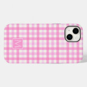 Coques Case-Mate iPhone Pink En vichy Plaid À damiers Motif (Verso (horizontal))