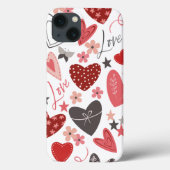 Coques Case-Mate iPhone Pink Et Bleu Folk Coeur Amour Et Coeurs (Verso)