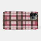Coques Case-Mate iPhone Pink et Brown Plaid Léger Distress (Dos (Horizontal))