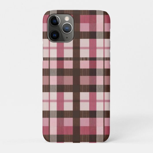 Coques Case-Mate iPhone Pink et Brown Plaid Léger Distress (Dos)