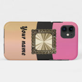 Coques Case-Mate iPhone Pink et or personnalisable (Dos (Horizontal))