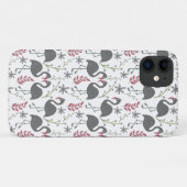 Coques Case-Mate iPhone Pink flamingo seamless pattern flowers, leaves (Dos (Horizontal))