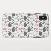Coques Case-Mate iPhone Pink flamingo seamless pattern flowers, leaves (Dos (Horizontal))