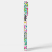 Coques Case-Mate iPhone Pink Floral Garden Monogrammed (Verso / Droite)