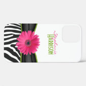 Coques Case-Mate iPhone Pink Green Daisy Zebra Imprimer Personnalisé (Verso (horizontal))