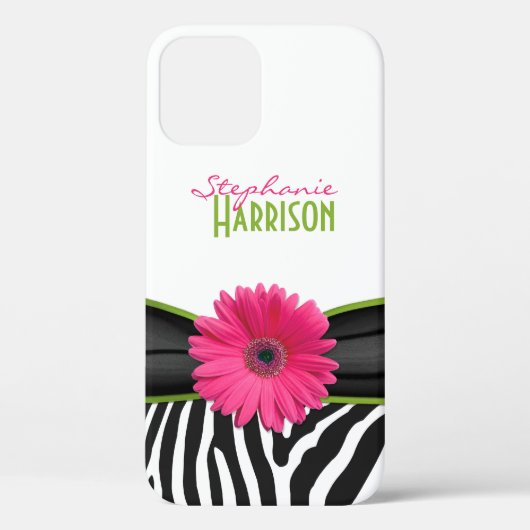 Coques Case-Mate iPhone Pink Green Daisy Zebra Imprimer Personnalisé (Verso)