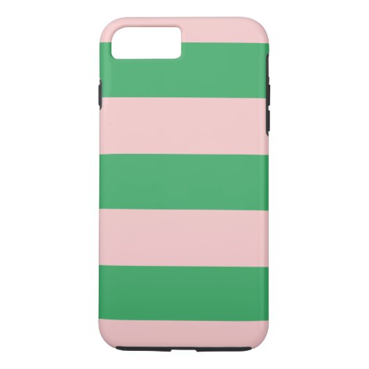 Coques Case-Mate iPhone Pink & Green Horizontal Stripe N'importe quelle ta (Dos)