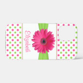 Coques Case-Mate iPhone Pink Green Polka Dot Gerbera Daisy iPhone (Verso (horizontal))
