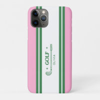 Pink & Green Striped cadeau rétro personnalisé