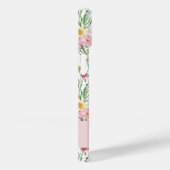 Coques Case-Mate iPhone Pink Green Watercolor Wildflower Name (Verso / Droite)