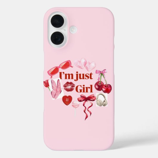 Coques Case-Mate iPhone Pink “I'm Just Girl” Phone Case – Playful Feminine (Verso)
