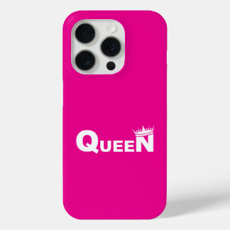 Coque iPhone 15 Pro Pink iPhone case with 'Queen'