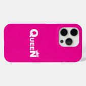 Coques Case-Mate iPhone Pink iPhone case with 'Queen' (Verso (horizontal))