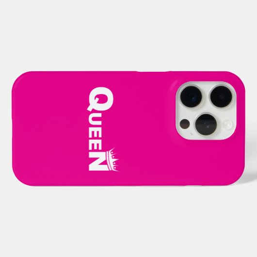 Coques Case-Mate iPhone Pink iPhone case with 'Queen' (Verso (horizontal))