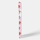 Coques Case-Mate iPhone Pink Kawaii Highland Cows Seamless Pattern (Verso / Gauche)