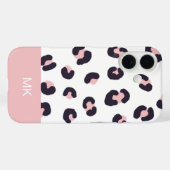 Coques Case-Mate iPhone Pink Leopard Print Monogrammed (Verso (horizontal))