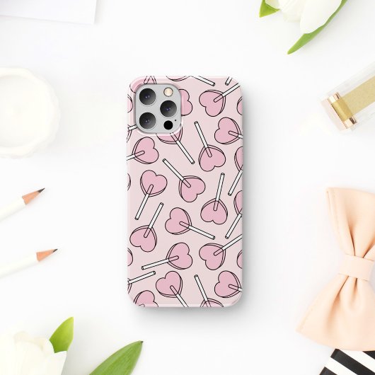 Coques Case-Mate iPhone Pink Lollipops, Heart Lollipops, Lollipop Pattern