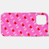 Coques Case-Mate iPhone Pink LOVE and Heart Modern Chic (Verso (horizontal))