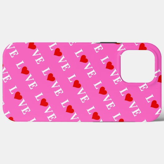 Coques Case-Mate iPhone Pink LOVE and Heart Modern Chic (Verso (horizontal))