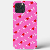Coques Case-Mate iPhone Pink LOVE and Heart Modern Chic (Verso)