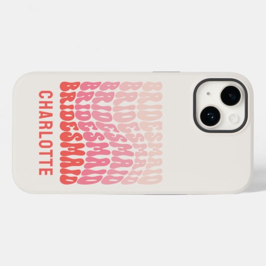 Coques Case-Mate iPhone Pink moderne girly rétro 60's simple demoiselle (Verso (horizontal))
