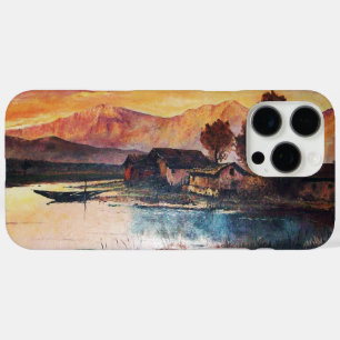 iPhone 16 PRO MAX CASE PINK MOUNTAINS LAC ALPINE SUNSET PAYSAGE