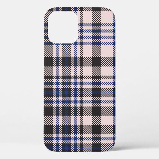Coques Case-Mate iPhone Pink Navy Glen Plaid texturé transparent (Verso)