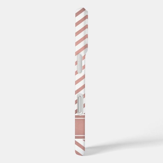 Coques Case-Mate iPhone Pink Ombre Chevron Motif Simple Moderne Monogramme (Verso / Droite)