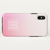 Coques Case-Mate iPhone Pink Ombre Gradation et vos initiales (Dos (Horizontal))