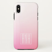 Coques Case-Mate iPhone Pink Ombre Gradation et vos initiales (Dos)